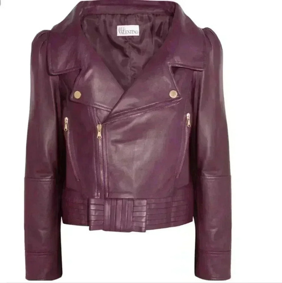 Red Valentino cropped leather jacket - Picture 4 of 17